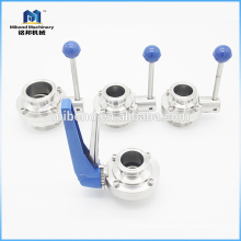 DN20~DN150 Hygiene Sanitary SS316L Clamp Body Connect Way Control Valve Butterfly Valve, Multi Position Clamp Butterfly Valve